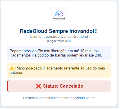 Status Cancelado